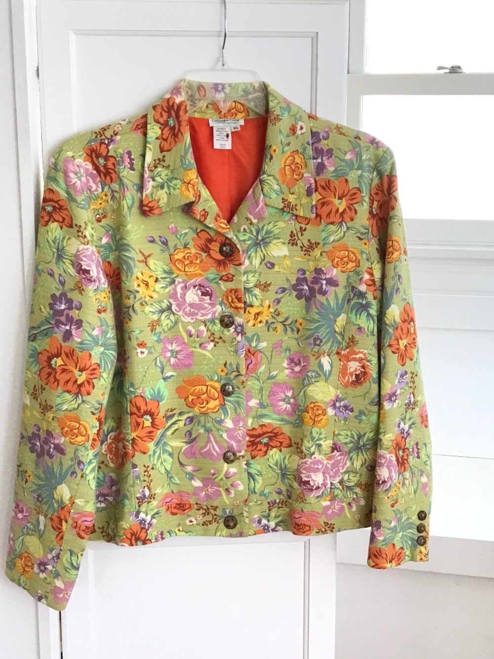 COLDWATER CREEK Cotton Floral Blazer Jacket Women’s Size XL Cottagecore Boho